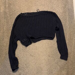 Garage Navy Blue Knit Women's Sweater